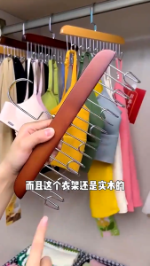 Z-Gadget⚡8 Hooks Solid Wood Hanger Anti Slip Clothes Coat Sling Belt Neck Tie Hanging Rack Hangers Organizer