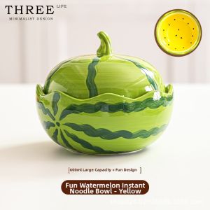 THREE LIFE | Single-serve Lidded Ceramic Watermelon Bowl