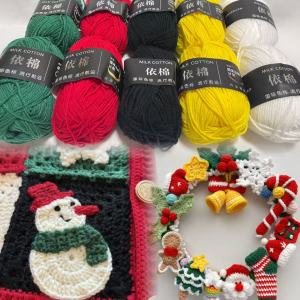10pcs/set Cotton Yarn Ball Christmas Set Combination Crochet Knitting Yarn Set for Handmade DIY Sweater Scarf Knitting Supplies
