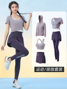 Quick Dry Fitness Clothing Set Womens Spring Pilates Gym Running Yoga Sport Top Bottoms Breathable Polyester Sportswear