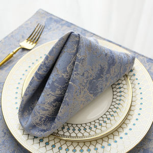 Luxury Color Woven Embroidered Table Napkin for Restaurant And Banquet Heavy Duty Durable Cotton Polyester Blend Napkin