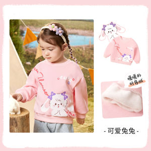Thickened Fleece Childrens Hoodie Baby Boys Girls Innerwear Autumn Winter Clothes Cotton Polyester Blend Cartoon Style Kids Outfits