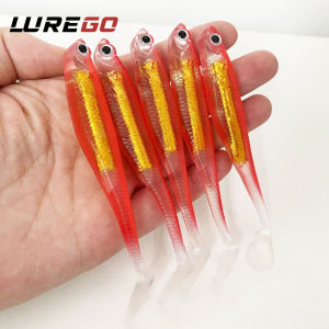 5PCS  LureFrog Hollow-Belly Soft Bait - Realistic Frog/ Rainbow Fish T-Tail with Laser Reflective Strips
