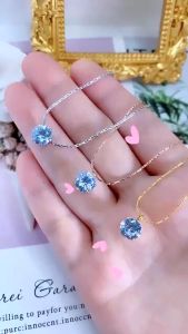 Kalung Titanium Wanita Single Diamond Simple Vintage