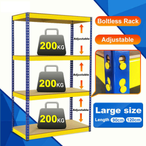 OKK210cm ชั้นวางของรับน้ำหนัก 50 - 100 ก.ก.ต่อแผ่นชั้น 3/4/5ชั้น ชั้นวางสินค้า ชั้นเก็บอุปกรณ์ สามารถปรับความสูงได้ตามต้องการ ชั้นเหล็กวางของ shelf