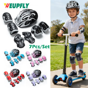 7 Pcs Kids Bike Helmet & Pads Set Adjustable Protective Gear for Toddler Girls Boys 3-10 Years for Biking Skateboard Scooter