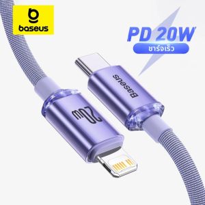 Baseus USB Type C PD 20WสําหรับiPhone 14 13 12 Pro X 8 Fast USB CสําหรับiPhoneสายชาร์จUSBประเภทCสายรหัสสายไฟ