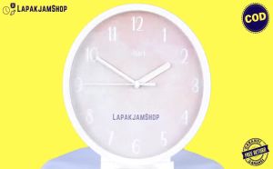 Jam Dinding Analog Bunga Flower Murah Alari AL6111 Blue Hiasan Kamar Lucu BestSeller Besar