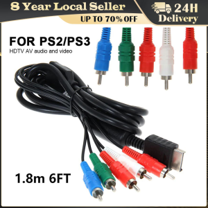 1.8m/6FT HDTV AV Audio Video Cable AV A/V Component Cable Cord Wire for Sony PlayStation 2 3 PS2 PS3