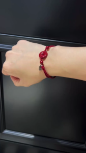 Natural Purple Gold Sand Cinnabar Red String Bracelet Hand-woven Red Rope Bracelet Peace Buckle Lucky Charm Bracelet