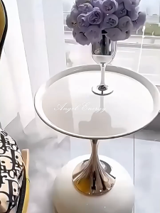 Pexmon Modern Round Shape Metal Tea Table Side Table Corner Table Coffee Table Meja Kopi