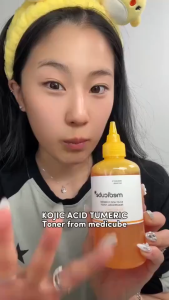 Medicube Kojic Acid + Turmeric Resurfacing Toner 250ml | Exfoliating | Brightening | Fade Dark Spots | Even Skin Tone | Body & Face Care
