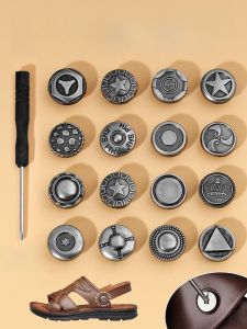 Nút Kim Loại Cố Định Giày Đế Bằng Nam Giày Đi Biển Giày Đế Bằng Có Dây Đế Sau Giày Đế Bằng Kết Nối Cố Định