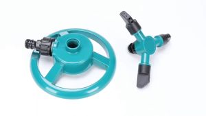 Béc Phun Nước Tưới Vườn 3 Nhánh Tự Động Xoay 360 Độ Chân Đế Tròn 15cm Nhựa ABS Gọn Nhẹ Bền Bỉ