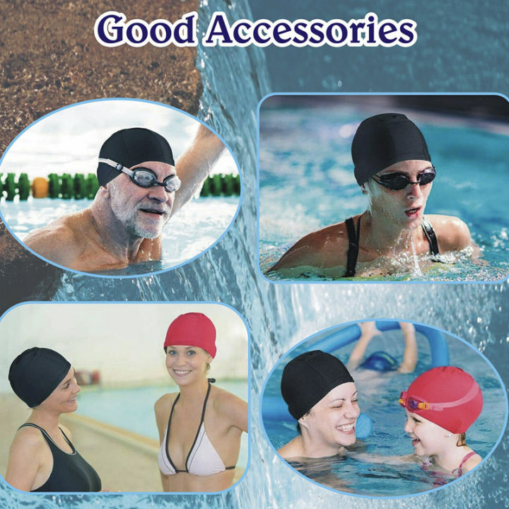 Silicone Swim Pool Hat Elastic Swimming Bath Caps Ear Hair