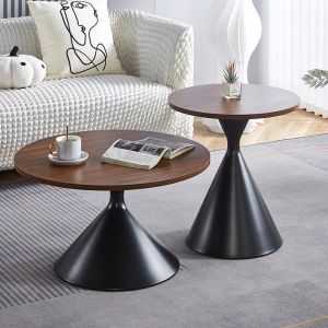 Log Style Coffee Table Living Room Home Small Apartment Cream Style Minimalist Creative Design Net Red round Side Table Table