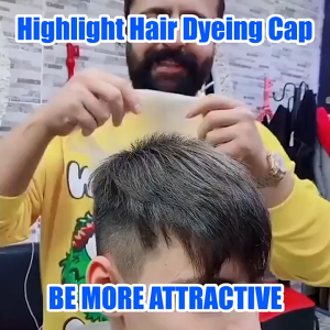 Hair Cap For Highlights Reusable Coloring Dyeing Hair Style Tools Silicone Cap with Metal Hook for Hair Salon