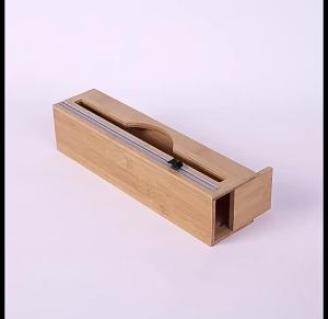 Foil Dispenser With CutterWall Mounted Bamboo-Foil Cling Film CutterKitchen Wrap DispenserKitchen Organization