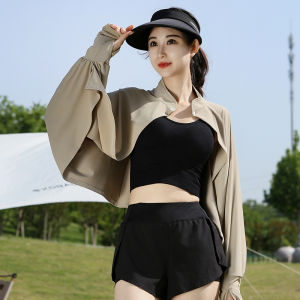 เสื้อผ้ากันแดดผ้าไหมน้ำแข็งสำหรับผู้หญิง ฤดูร้อน 2025 ใหม่ ความรู้สึกเย็น ป้องกันรังสียูวี กลางแจ้ง รถยนต์ คอตั้ง ปกป้องแสงแดด