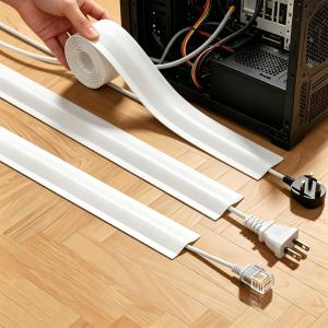 15m PVC Floor Wire Cover / Concealing Cable Protection Covers / Cable Organizer Straps / Insulated & Self-Adhesive
