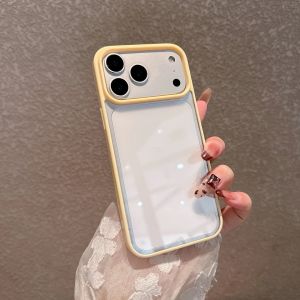 szhaiyu | Luxury Candy Color Frame Bumper Clear Case For iPhone 18 Pro Max 17 16 15 14 13 12 Pro Plus Transparent Acrylic Shockproof Cover
