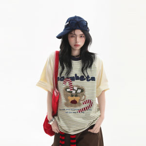 zuocisankon | Vintage Stripe Raglan Oversized Couples T-shirt