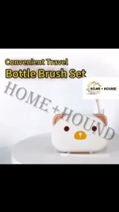 HOME + HOUND Baby Bottle Brush with Drying Rack Portable Travel Bottle Cleaner Kit Silicone Baby Bottle Cleaner Brush Set with Baby Bottle Brush for Cleaning Nipple Brush Straw