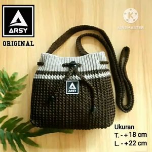 Tas Rajut Selempang Wanita Model Serut Terbaru Kekinian