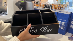 Wooden Coffee Bar Organizer With Drawer 2-Tier Coffee Station Organizer for Counter Pods Holder Storage Basket Tea Condiment Storage Organizer Space Saving For Coffee Bar Kitchen Office