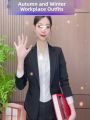 White V-neck Long Sleeve Shirt Women's Formal Workwear Anti-light Teacher Uniform No-iron Top Shoulder-line Polo Office Lady Style. 