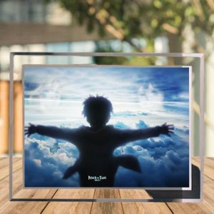 Bộ Sưu Tập Phim Hoạt Hình Crystal Frame Picture Stand Attack on Titan Gift for Friends And Students Glass Material