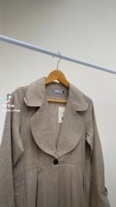 Baju Muslim Kekinian Elegan Murah Perempuan Terbaru Vimala Coat Khaki