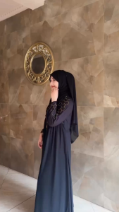 Dzisha - Busana Muslim Wanita Abaya Gamis Bordir Premium Abaya Arabian Turki Mewah