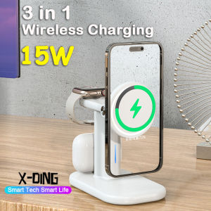 3 trong 1 MagSafe chân đế sạc không dây macsafe cho Iphone 14 13 12 Pro Max Apple Đồng hồ AirPod Trạm Sạc nhanh
