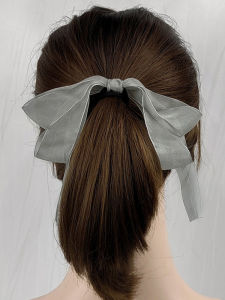 Gray Silk Butterfly Knot Hair Ties Long Sashes Hanfu Headwear Korean Style Fashionable Hair Bands July Li Brand New Condition