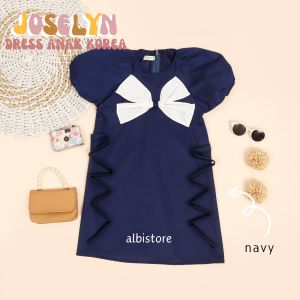 DRESS ANAK JOSELYN KOREAN STYLE PITA TOYOBO PREMIUM GEMES