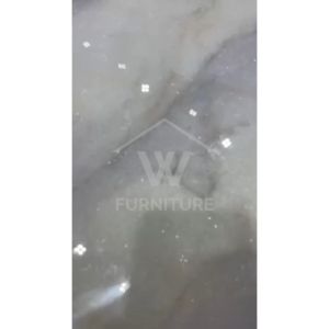 WFURNITURE Round Super Crystal Stone Dining Table Marble Round Table 超晶石餐桌/ Natural Crystal Table Ceramic Meja Makan