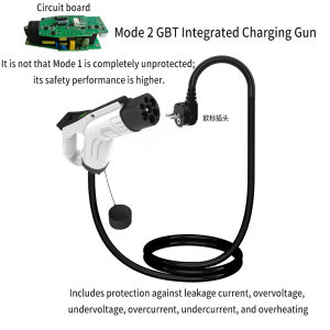 WUFEN Model 2 3.5KW 16A GB/T 8-16A Adjustable EV Portable Charger 1M-3M-5M Cable With Lamp Model EU Plug For Electric Vehicle