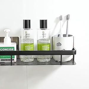 CEPAT TaffHOME Rak Gantung Kamar Mandi Toilet Aesthetic Tempel dinding Tembok Serbaguna Stainless 2 Susun Pack Organizer Aluminium 2PCS RacK Sabun Kecantikan Anti Karat