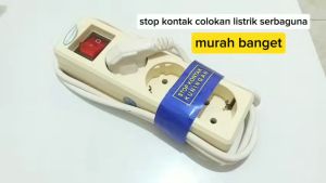 Stop Kontak Lubang 3 Kabel 5 Meter Saklar On Off Asli Kuningan