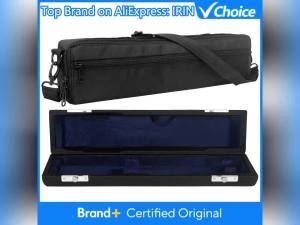 IRIN | 16 Holes Flute Case Bag Storage Box Set Woodwind Instrument Parts Accessories Portable Black Leather Box With lining Handbag
