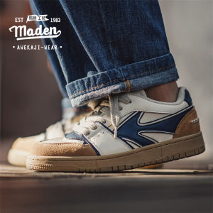 MADEN brand Workwear Style 2024 Spring New Fashion Casual Board Shoes Retro Contrast Color Small White Shoes High Street Men Shoes Versatile Low Top Shoes Sports Board Shoes
