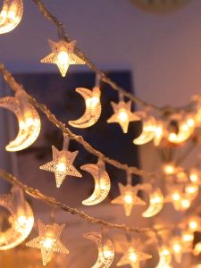 KS ไฟราวพลังงานแสงอาทิตย์เต็นท์ตั้งแคมป์กลางแจ้งแถบหลอดไฟรูปดาว LED ปีใหม่ไฟกลางคืน