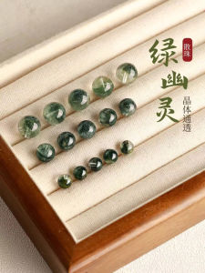 สร้อยข้อมือคริสตัล DIY แฮนด์เมด ลูกปัดสีเขียว ลูกปัดกระจกใส ลูกปัดกลม ลูกปัดแยก ลูกปัดกลม สร้อยข้อมือคริสตัล