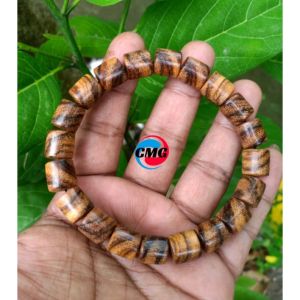 Gelang kayu gaharu zebra kalimantan motif silinder