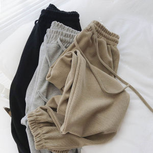 Quần Thể Thao Harlan Cỡ Lớn 300 Pound Quần Dài Thường Ngày Mùa Thu Đông Phong Cách Hàn Quốc Rộng Rãi Quần Nỉ Mỏng