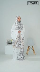 FIOLLERI -MUKENA YASMINE I Premium Armani Silk Daily 2in1 Resleting Set Tas Cantik I Renda Mewah Terbaru 2025