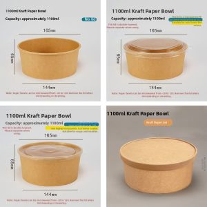 Microwavable Leakproof Round Food-Grade Kraft Paper Bowl