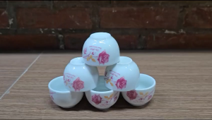Combo chén uống trà ( Ly tách ) hoa hồng không quai hàng bình dân miệng 6cm cao 4cm dung tích 55ml