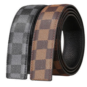 Panda SJK Belt untuk lelaki tiada Buckle PU kulit untuk seluar Jeans saiz ukuran besar gaya korea fesyen kasual Buckleless dijual aksesori pakaian hitam 2023 tali pinggang tali baru